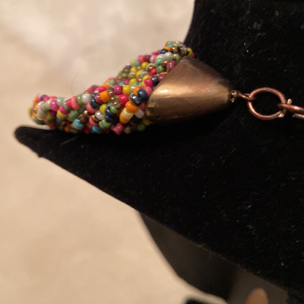 Glass Beaded Statement Necklace - image 4